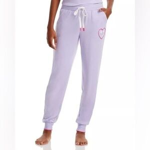 PJ Salvage Heart Graphic Jogger Pants size large in Orchid Mist